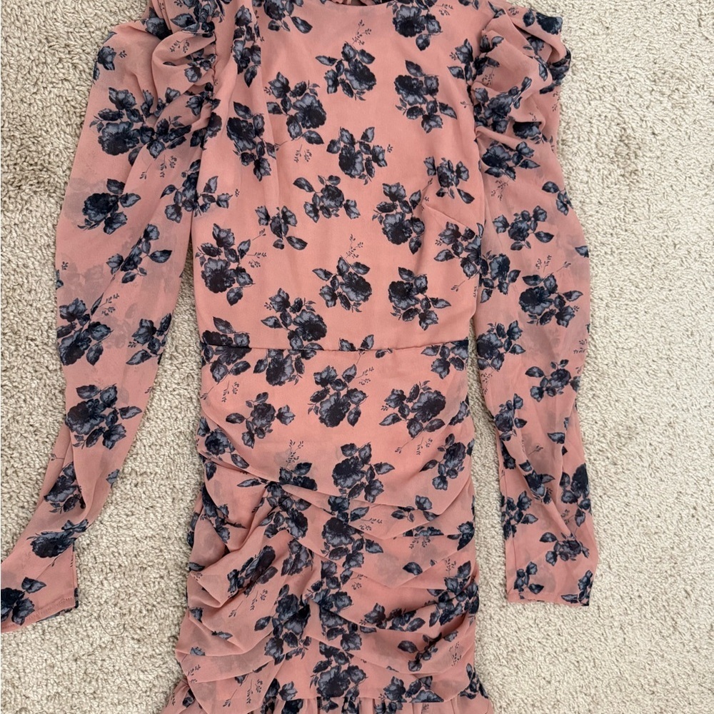 Nasty Gal Pink and Black Floral Dress